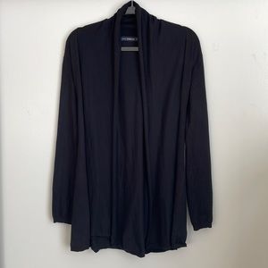 Zara Knit - Long Black Cardigan with Waist Tie